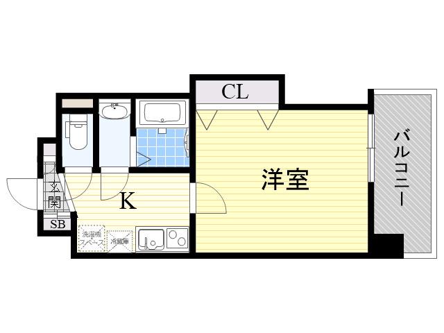 ラグゼ新大阪Ⅲ(1K/8階)の間取り写真