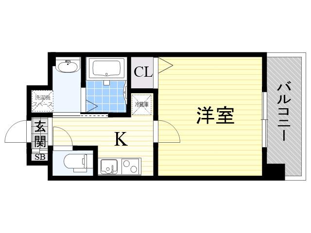 ラグゼ新大阪Ⅲ(1K/8階)の間取り写真