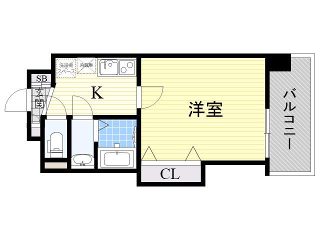 ラグゼ新大阪Ⅲ(1K/8階)の間取り写真