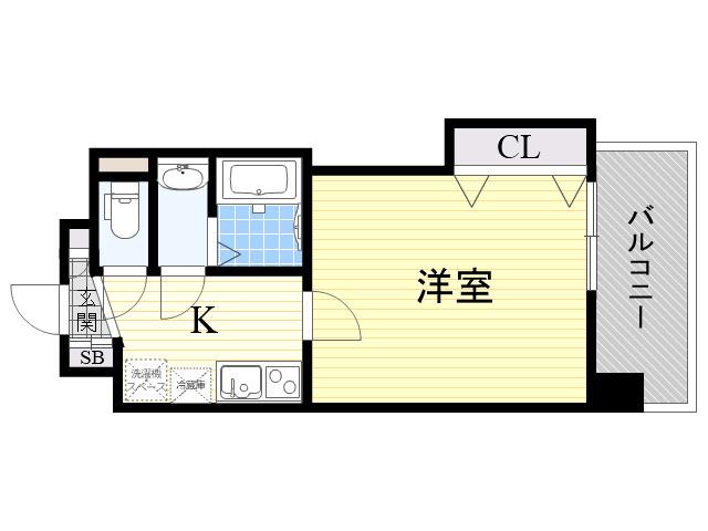 ラグゼ新大阪Ⅲ(1K/3階)の間取り写真