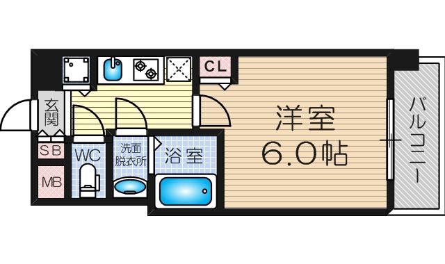 M-RESIDENCE新大阪GARDEN(1K/11階)の間取り写真