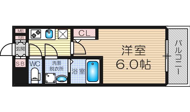 M-RESIDENCE新大阪GARDEN(1K/7階)の間取り写真