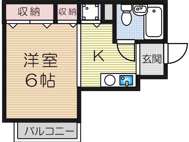 ロイヤル姫島(1K/3階)の間取り写真