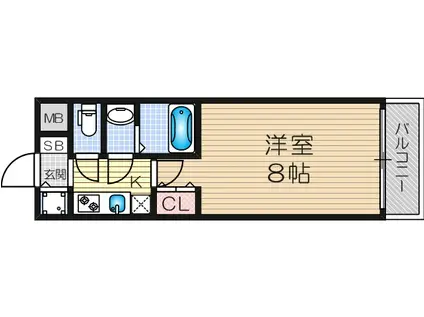 大阪ウエストレジデンス1(1K/8階)の間取り写真