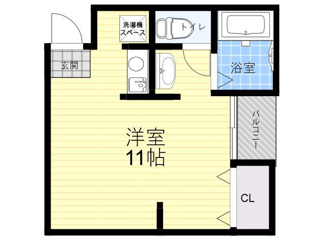 ハイツ西三国(ワンルーム/2階)の間取り写真