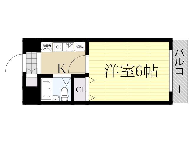 メゾンドサクラ大阪(1K/3階)の間取り写真