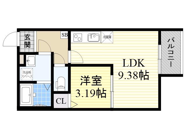 プランドール大和田(1LDK/3階)の間取り写真