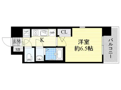 レジュールアッシュ塚本Ⅱ(1K/2階)の間取り写真