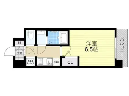 レジュールアッシュ塚本Ⅱ(1K/6階)の間取り写真