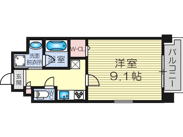 レクエルド 塚本(1K/3階)の間取り写真