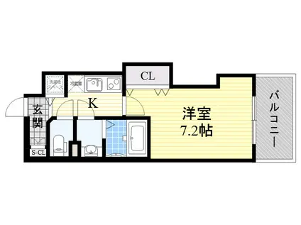 ラグゼ十三(1K/2階)の間取り写真