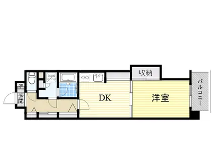 AURORA COURT木川(1DK/3階)の間取り写真