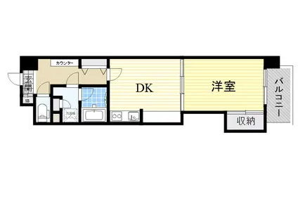 AURORA COURT木川(1DK/4階)の間取り写真