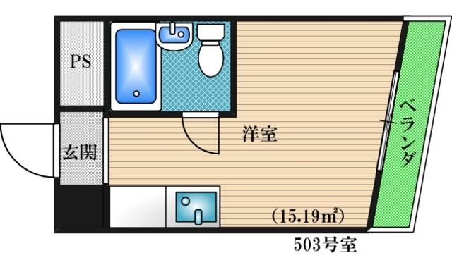 シティ西三国(ワンルーム/5階)の間取り写真