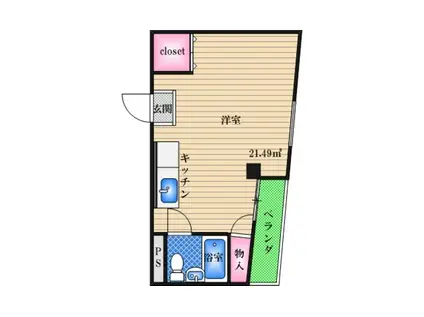 シティ西三国(ワンルーム/1階)の間取り写真