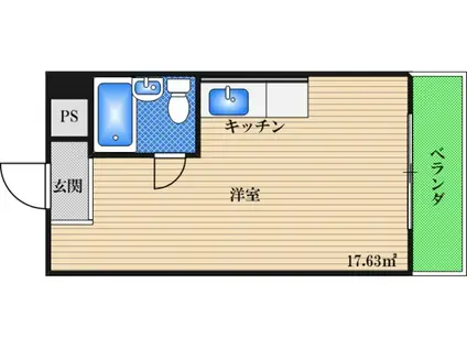 シティ西三国(ワンルーム/3階)の間取り写真