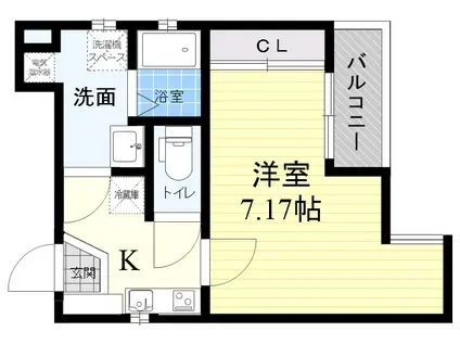 ドムス・トリア(1K/2階)の間取り写真