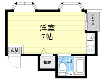 佐々木マンション(ワンルーム/3階)の間取り写真