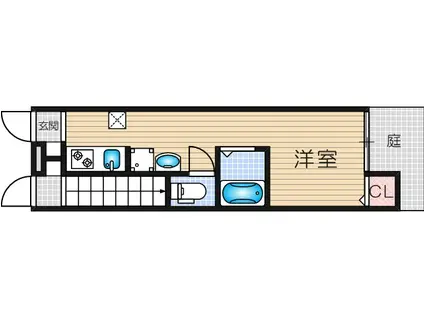 KSコート山手町(ワンルーム/1階)の間取り写真