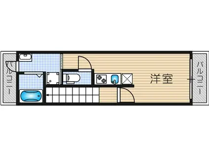 KSコート山手町(ワンルーム/2階)の間取り写真