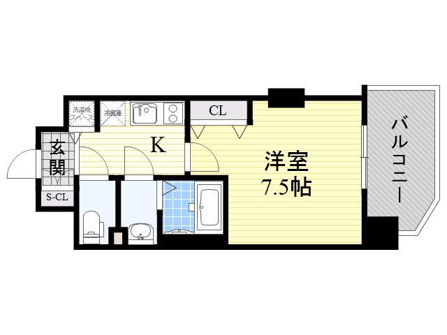 LUXE三国Ⅱ(1K/2階)の間取り写真