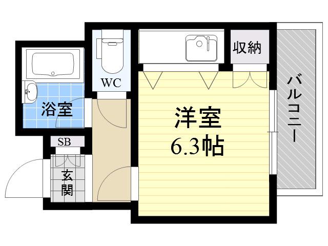 ハイツジェイワイ(1K/2階)の間取り写真