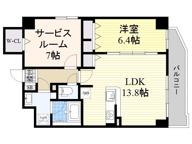 REIWANITY PLACE(1SLDK/5階)の間取り写真