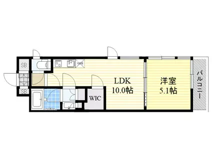 シティカレント新大阪(1LDK/5階)の間取り写真