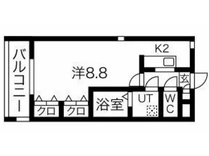 ジュネス姫里2(ワンルーム/3階)の間取り写真