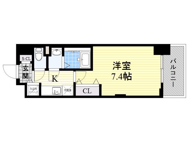 ラグゼ新大阪Ⅴ(1K/8階)の間取り写真