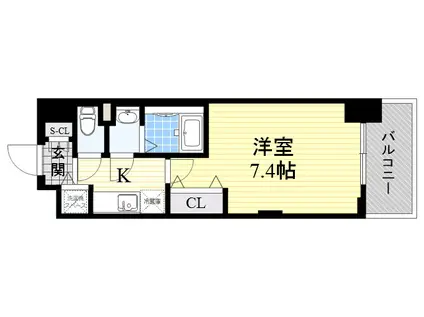 ラグゼ新大阪Ⅴ(1K/9階)の間取り写真