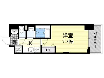 ラグゼ新大阪Ⅴ(1K/4階)の間取り写真