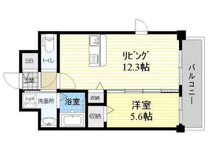 ブロッサム塚本公園(1LDK/1階)の間取り写真