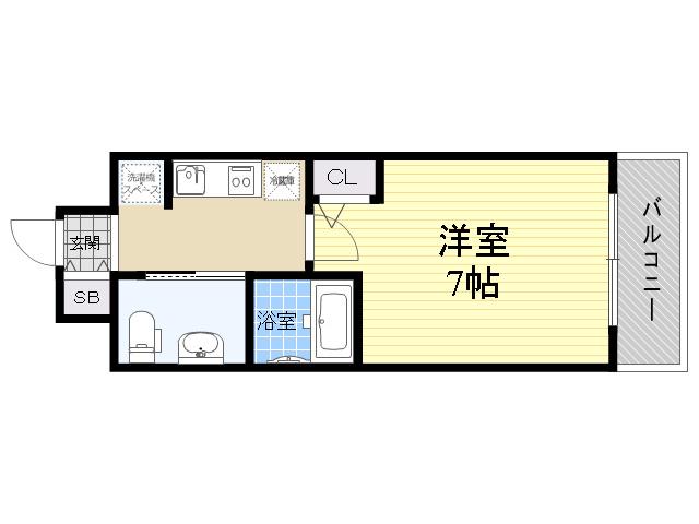 大阪ウエストレジデンス2(1K/6階)の間取り写真