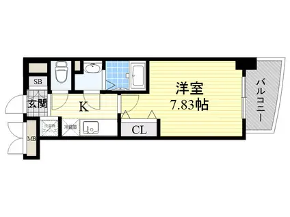 ラグゼ東三国5(1K/12階)の間取り写真