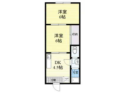 メビウス十三レジデンス(2DK/3階)の間取り写真