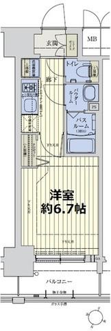 スワンズシティ新大阪ヴィーヴォ(1K/9階)の間取り写真