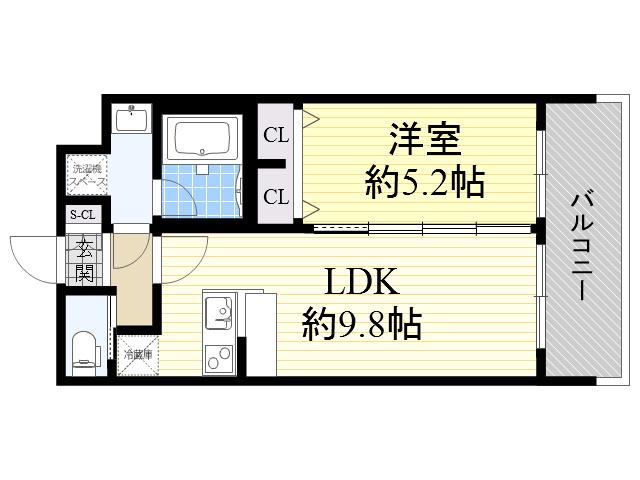 プレジオ十三(1LDK/2階)の間取り写真