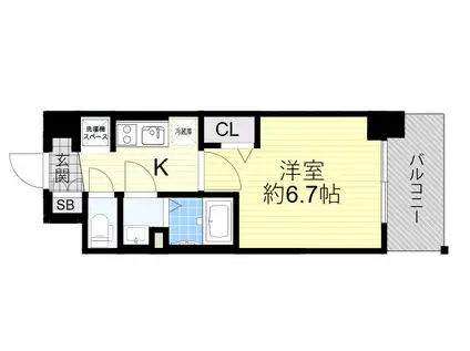 プレサンス塚本ミッドマーク(1K/4階)の間取り写真