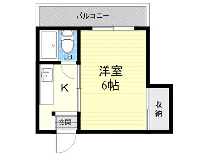 エレガンスやすい(1K/4階)の間取り写真