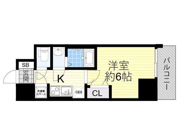 DIMUS新大阪(1K/5階)の間取り写真