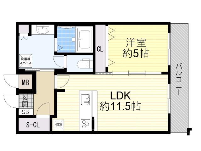 DIMUS新大阪(1LDK/9階)の間取り写真