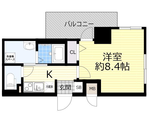 DIMUS新大阪(1K/13階)の間取り写真