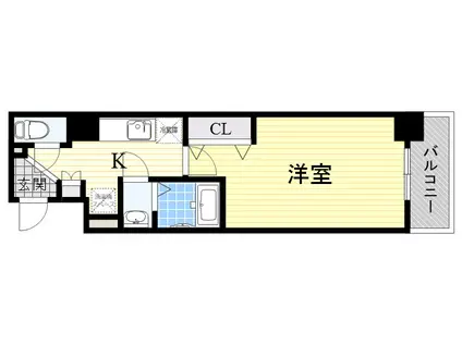 ラグゼ東三国α(1K/3階)の間取り写真