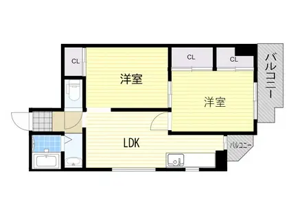 MCOURT南方(2LDK/3階)の間取り写真