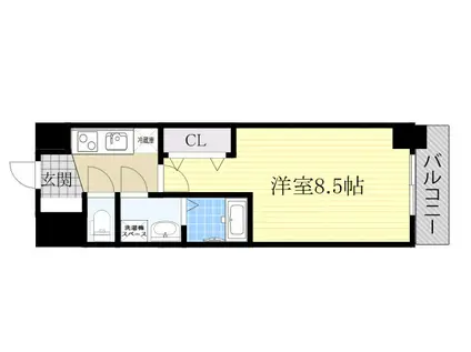 レジデンス塚本ヴィークス(1K/3階)の間取り写真