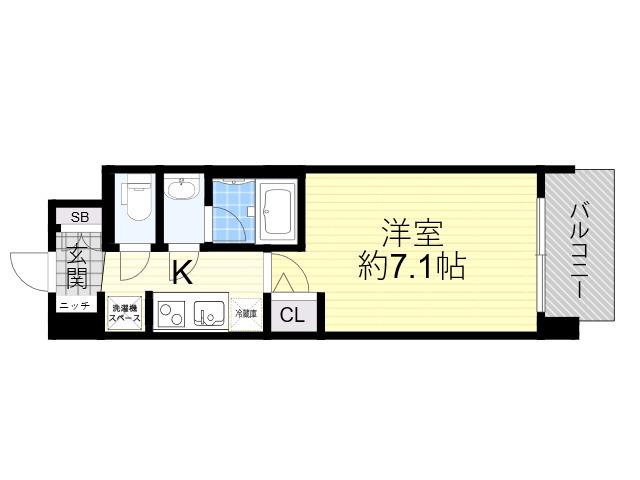 スプランディッド新大阪Ⅴ(1K/5階)の間取り写真