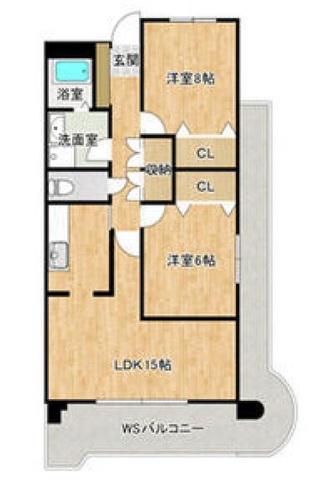 淀川ハイライフマンション(2LDK/7階)の間取り写真