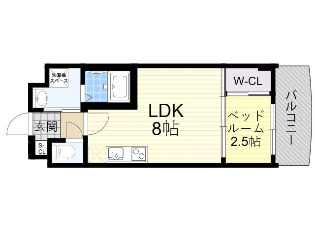 セレニテ三国プリエ(1LDK/3階)の間取り写真