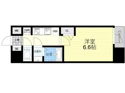 アドバンス大阪ヴェンティ(1K/14階)の間取り写真